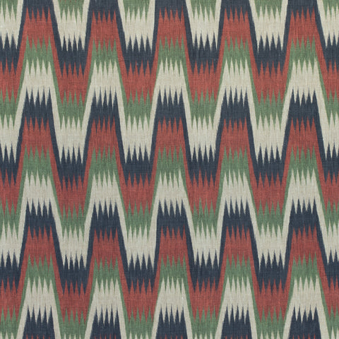 Stockholm Chevron Navy and Red Fabric - F910242 - Thibaut Fabric