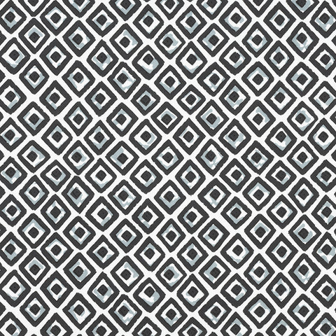 Indian Diamond Black Fabric - F910661 - Thibaut Fabric