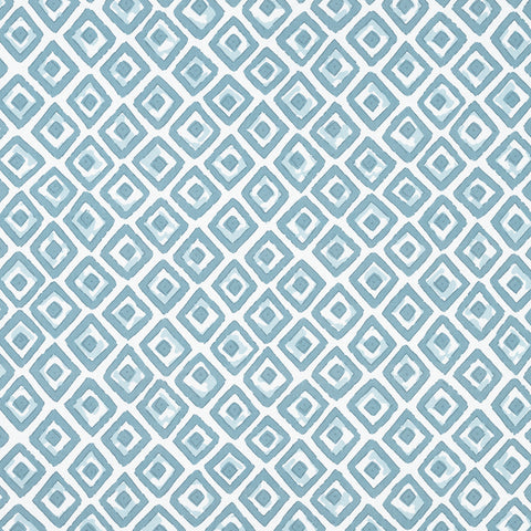 Indian Diamond Spa Blue Fabric - F910662 - Thibaut Fabric