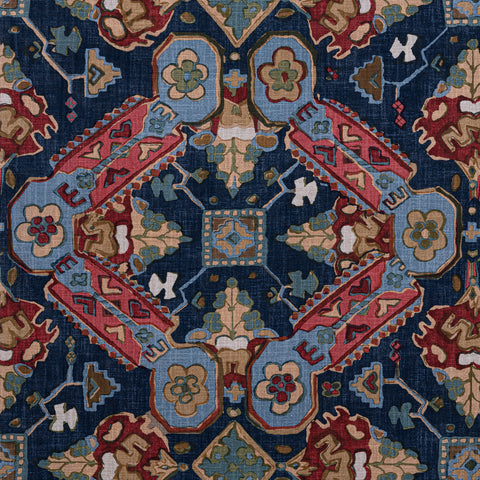 Persian Carpet Navy Fabric - F910829 - Thibaut Fabric