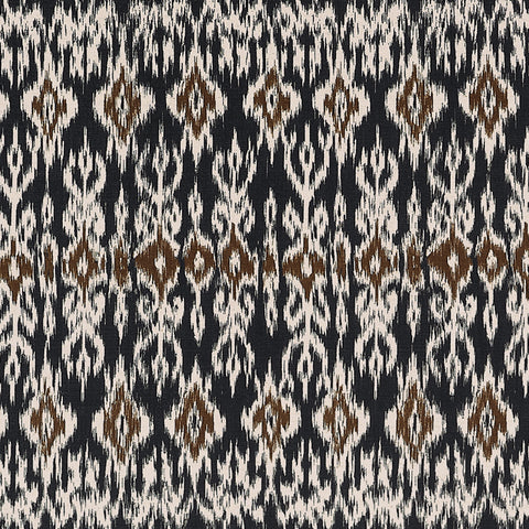 Atlas Ikat Basalt Black Fabric - F912051 - Thibaut Fabric