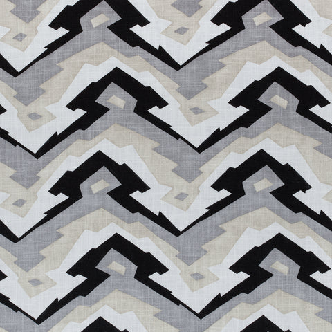 Deco Mountain Black and Grey Fabric - F913078 - Thibaut Fabric