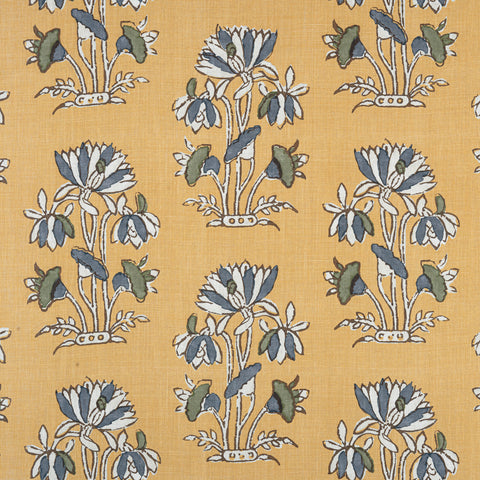 Lily Flower Harvest Gold Fabric - F913202 - Thibaut Fabric