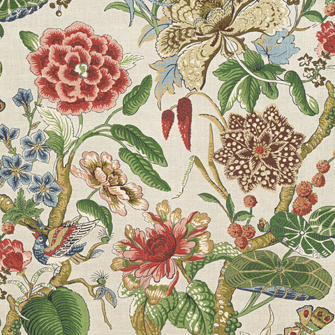 Hill Garden Flax Fabric - F913657 - Thibaut Fabric