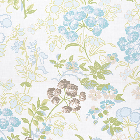 Spring Garden Spa Blue Fabric - F914339 - Thibaut Fabric