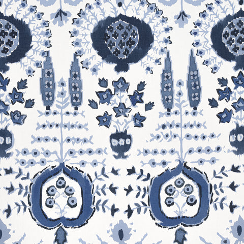 Mendoza Suzani Blue and White Fabric - F916239 - Thibaut Fabric
