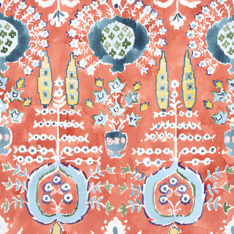 Mendoza Suzani Coral Fabric - F916243 - Thibaut Fabric