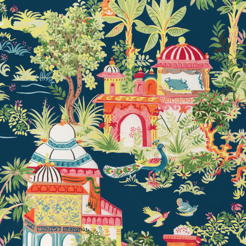 Mystic Garden Navy Fabric - F920823 - Thibaut Fabric