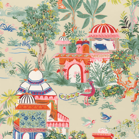 Mystic Garden Cream Fabric - F920824 - Thibaut Fabric