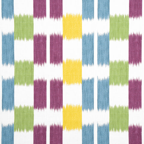 Kasuri Plum and Teal Fabric - F920834 - Thibaut Fabric