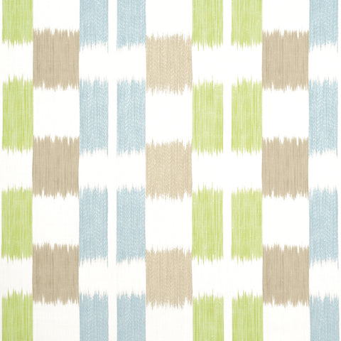Kasuri Green and Spa Blue Fabric - F920836 - Thibaut Fabric