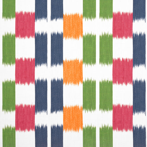 Kasuri Green and Pink Fabric - F920838 - Thibaut Fabric