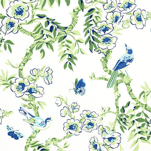 Yukio Blue and Green Fabric - F920842 - Thibaut Fabric