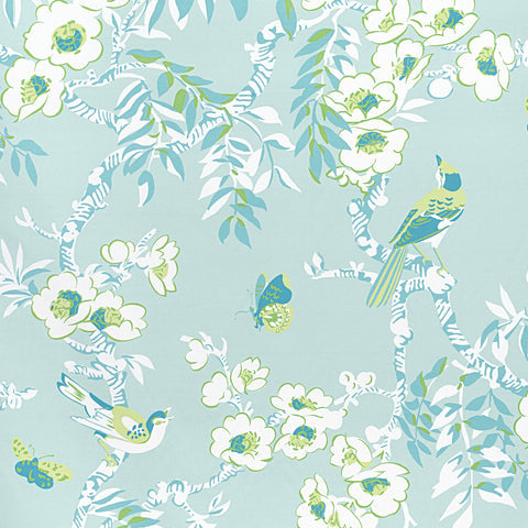 Yukio Spa Blue Fabric - F920843 - Thibaut Fabric