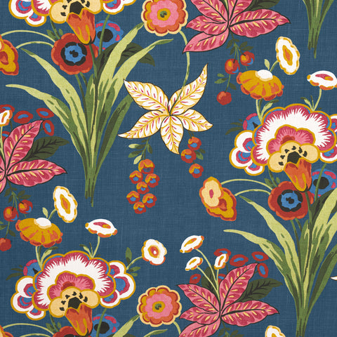 Pasadena Navy Fabric - F920854 - Thibaut Fabric