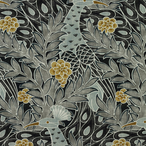 Desmond Black and Charcoal Fabric - F92919 - Thibaut Fabric