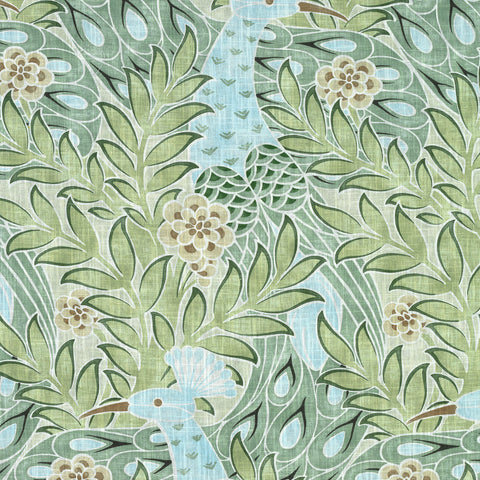 Desmond Aqua and Green Fabric - F92922 - Thibaut Fabric