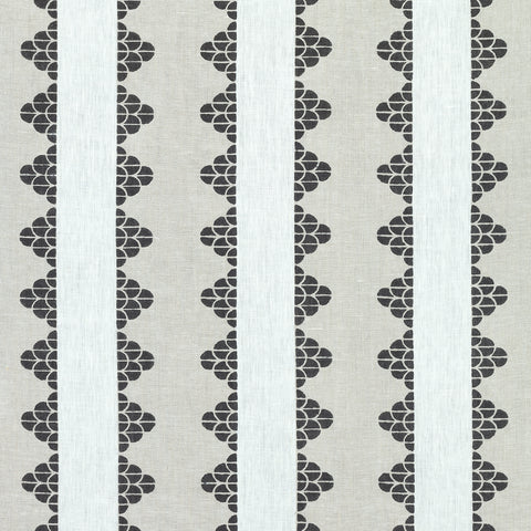 Dhara Stripe Beige and Black Fabric - F92939 - Thibaut Fabric