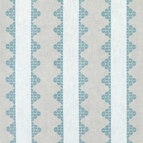 Dhara Stripe Aqua Fabric - F92941 - Thibaut Fabric