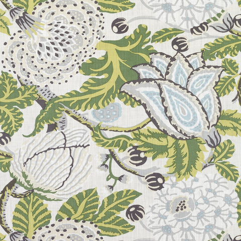 Mitford Green and White Fabric - F92949 - Thibaut Fabric