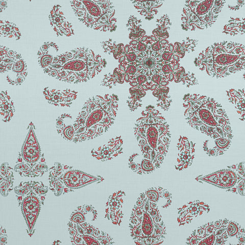 East India Raspberry and Teal Fabric - F936431 - Thibaut Fabric