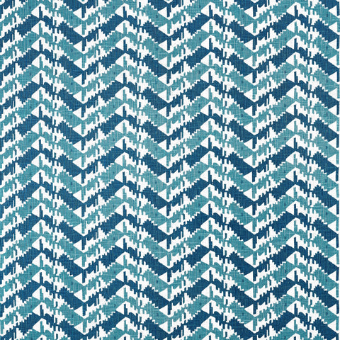 Melrose Check Navy and Peacock Fabric - F945004 - Thibaut Fabric