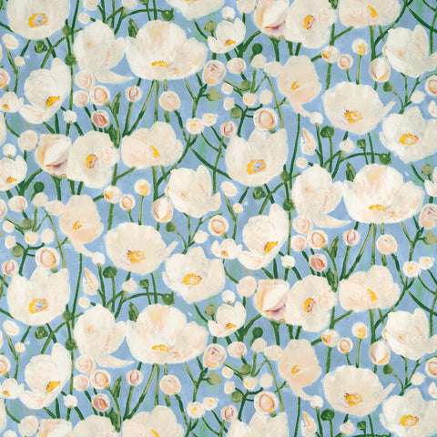Tivoli Sky Blue Fabric - F945016 - Thibaut Fabric