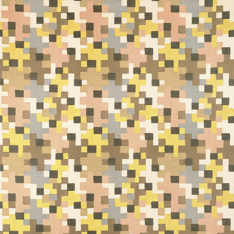 Pixel Apricot and Ginger Fabric - F945043 - Thibaut Fabric