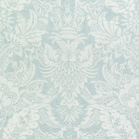 Chardonnet Damask Aqua Fabric - F972585 - Thibaut Fabric
