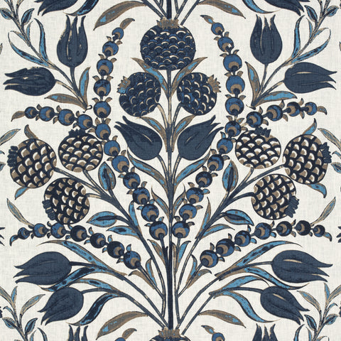 Corneila Navy Fabric - F972603 - Thibaut Fabric