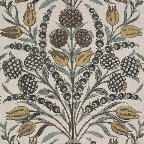 Corneila Grey and Gold Fabric - F972604 - Thibaut Fabric