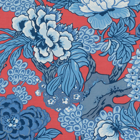 Honshu Red and Blue Fabric - F975489 - Thibaut Fabric
