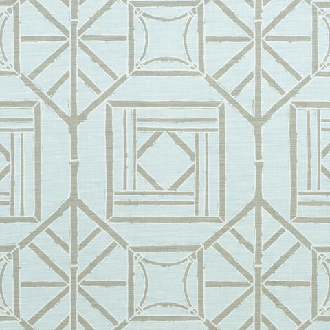Shoji Panel Aqua Fabric - F975519 - Thibaut Fabric