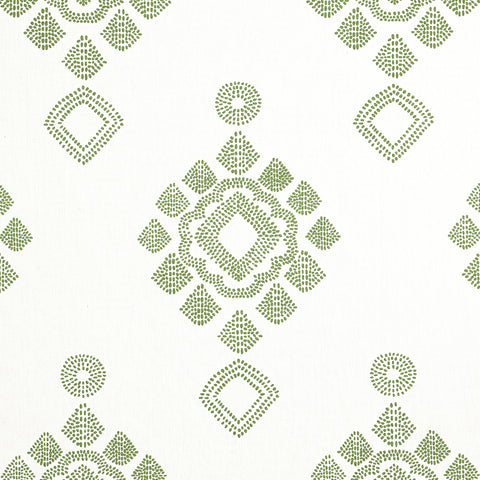 Province Medallion Spruce Fabric - F981322 - Thibaut Fabric