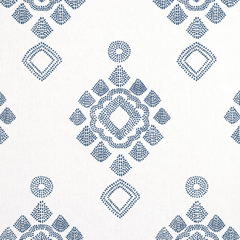 Province Medallion Navy Fabric - F981323 - Thibaut Fabric