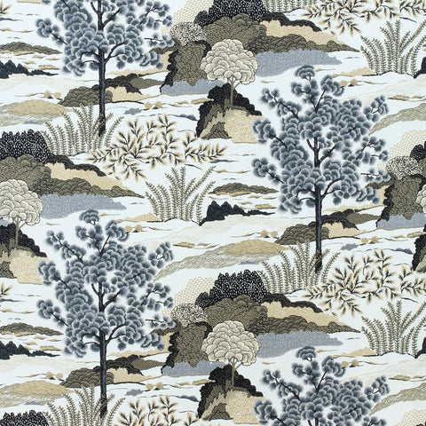 Daintree Grey Fabric - F985041 - Thibaut Fabric