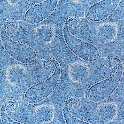 Sherrill Paisley Blue and White Fabric - F985079 - Thibaut Fabric