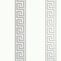 T14244 | Andreas Stripe, Metallic Silver on White - Thibaut Wallpaper