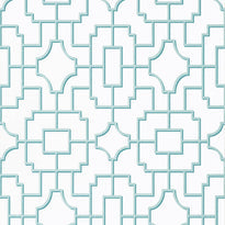 T20869 | Fretwork, Eden Spa Blue - Thibaut Wallpaper