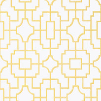 T20873 | Fretwork, Eden Yellow - Thibaut Wallpaper