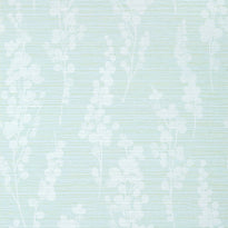 T41051 | Spring Blooms, Soft Green and Blue - Thibaut Wallpaper