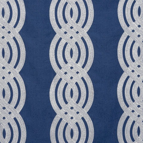 Braid Embroidery Navy Fabric - W710802 - Thibaut Fabric