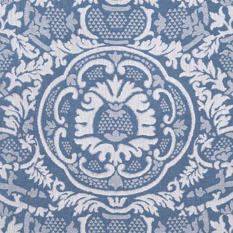 Earl Damask Blue Fabric - W710837 - Thibaut Fabric