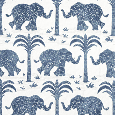 Elephant Velvet Navy Fabric - W716200 - Thibaut Fabric