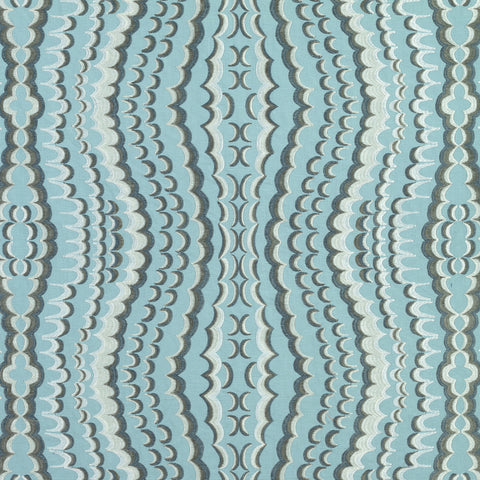 Ebru Embroidery Aqua Fabric - W72983 - Thibaut Fabric