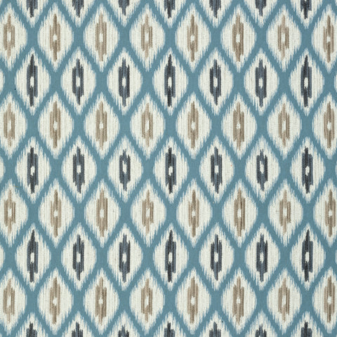 Rajah Aqua Fabric - W73365 - Thibaut Fabric