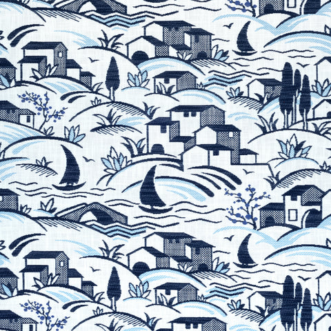 Landmark Navy and Sky Fabric - W73524 - Thibaut Fabric