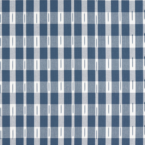 Ellastone Check Navy Fabric - W736439 - Thibaut Fabric