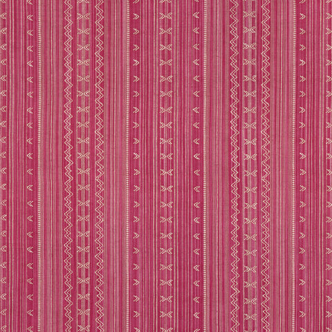 Charter Stripe Embroidery Raspberry Fabric - W736454 - Thibaut Fabric