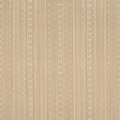 Charter Stripe Embroidery Camel Fabric - W736457 - Thibaut Fabric